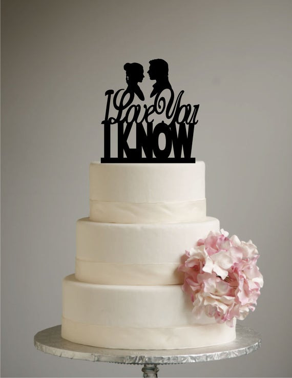 Star Wars Wedding Cake
 Star Wars Inspired Wedding Cake Topper I Love you I Know