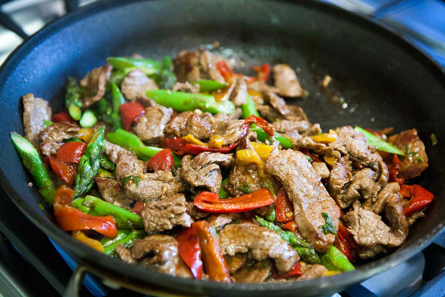 Stew Meat Stir Fry
 Flank Steak Stir Fry with Asparagus and Red Pepper Recipe
