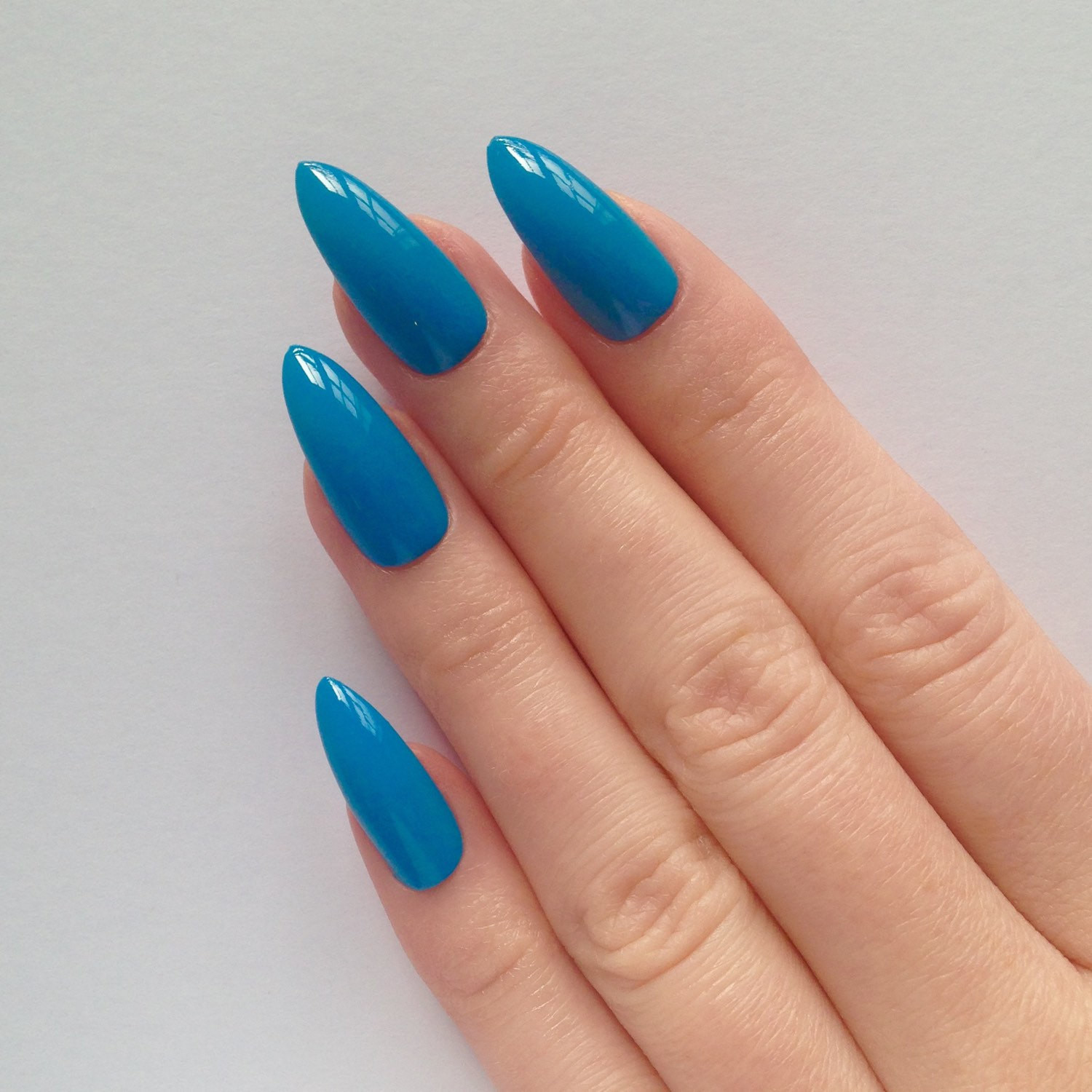Stiletto Acrylic Nail Designs
 Blue stiletto nails Nail designs Nail art by