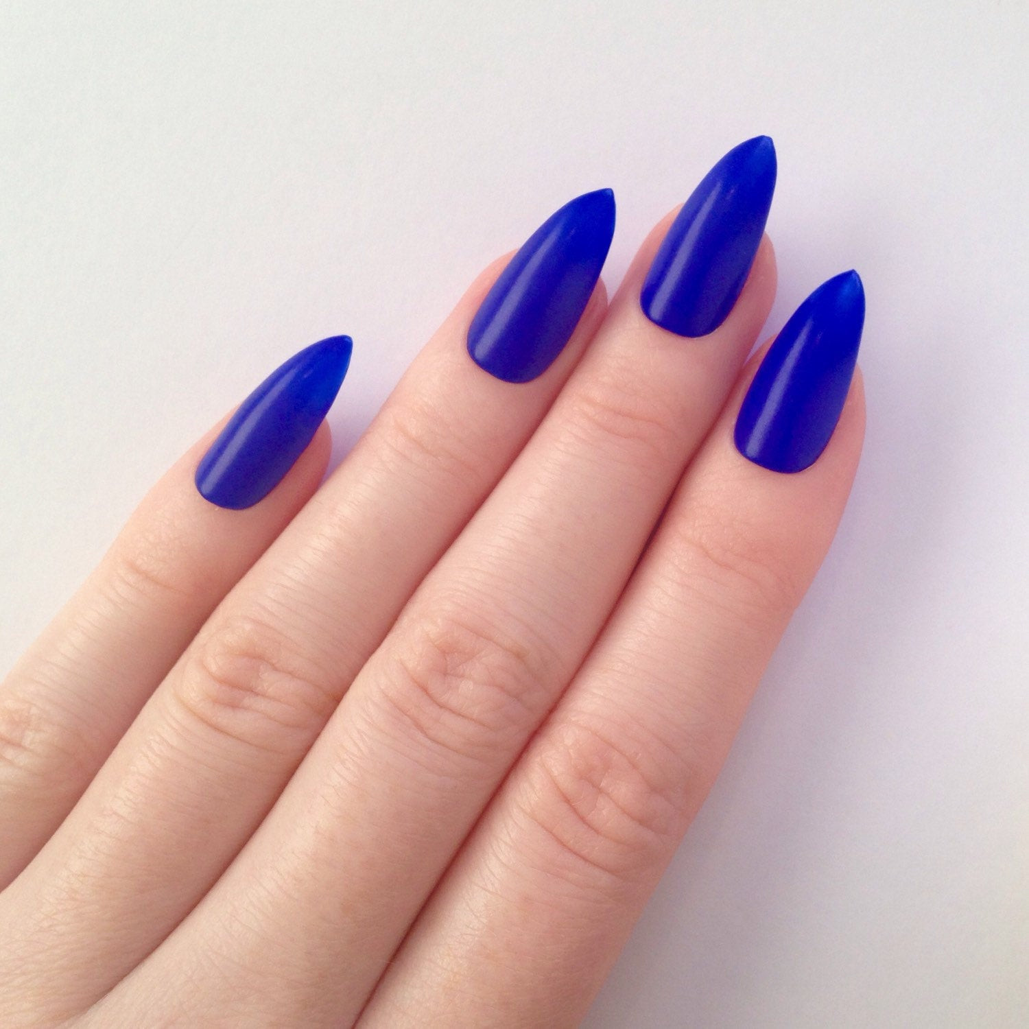 Stiletto Acrylic Nail Designs
 Matte blue stiletto nails Nail designs Nail by