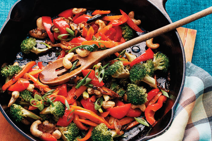 Stir Fried Broccoli
 Stir Fried Broccoli with Bell Peppers and Cashews Recipe