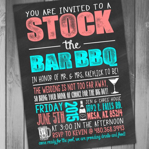 Stock The Bar Engagement Party Ideas
 Stock the Bar Invitation Stock the Bar Party Wedding BBQ I