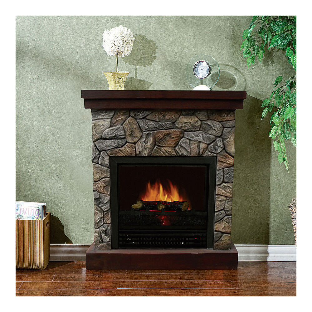 Stone Fireplace Electric
 Stonegate Polystone Electric Fireplace with Mantel 5115
