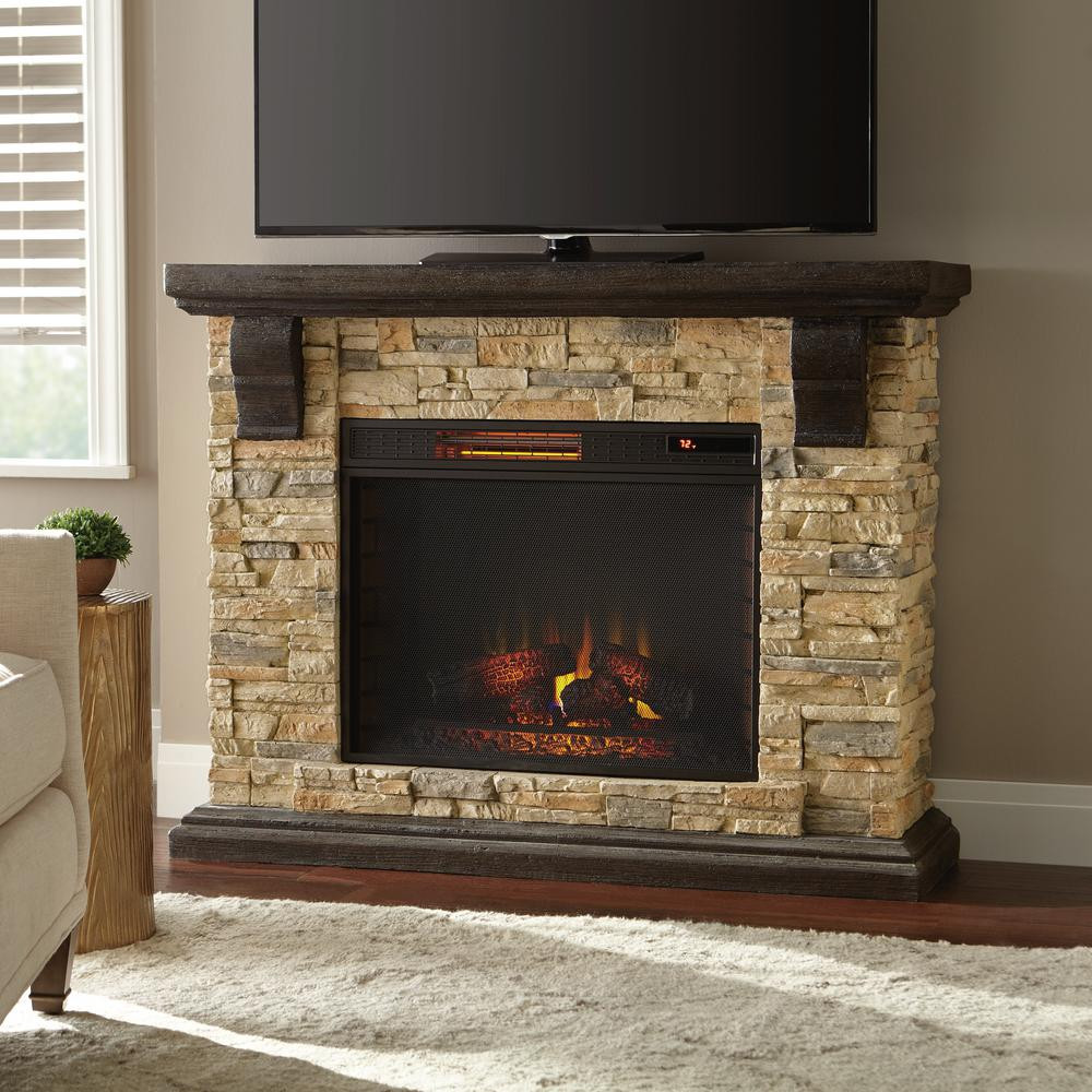 Stone Fireplace Electric
 Home Decorators Collection Highland 50 in Faux Stone