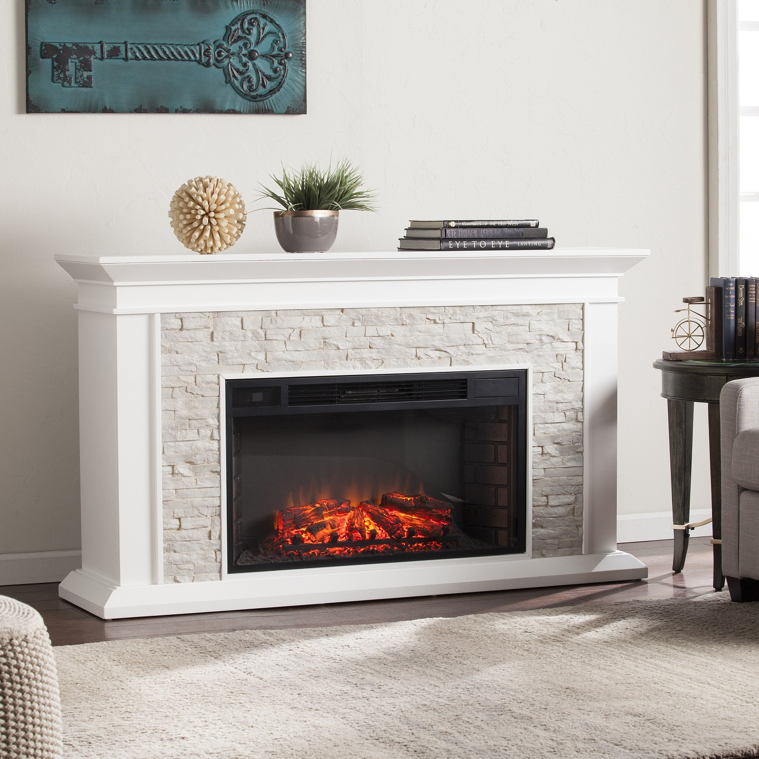 Stone Fireplace Electric
 60" Canyon Heights Simulated Stone Electric Fireplace