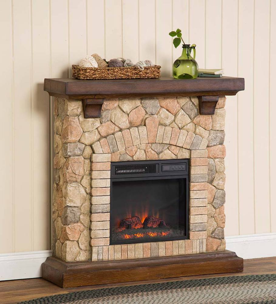 Stone Fireplace Electric
 Stacked Stone Electric Quartz Fireplace Heater Ventless