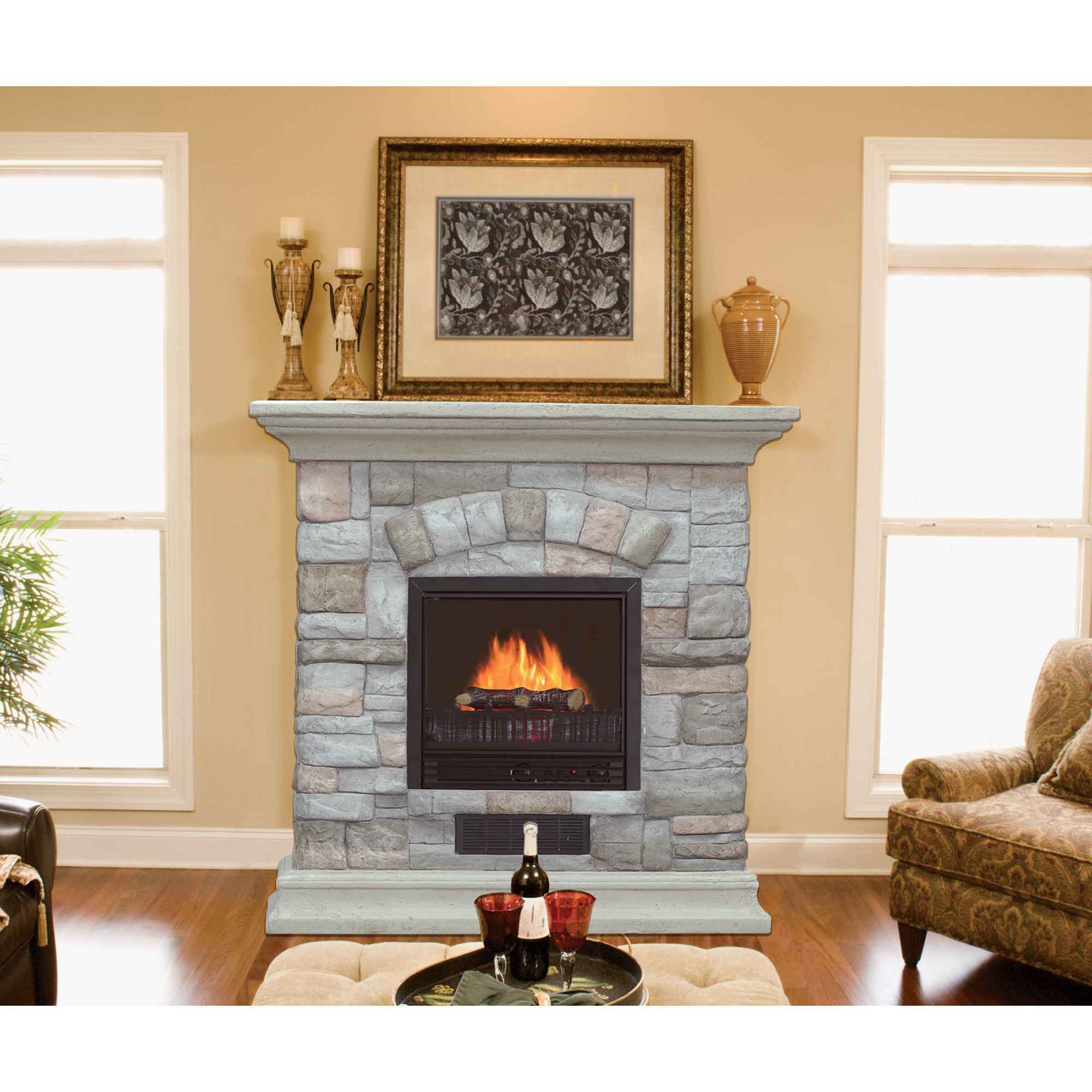 Stone Fireplace Electric
 Stone electric fireplace these choices at your