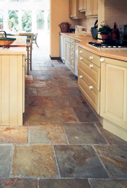 Stone Kitchen Floor Tiles
 30 Practical And Cool Looking Kitchen Flooring Ideas