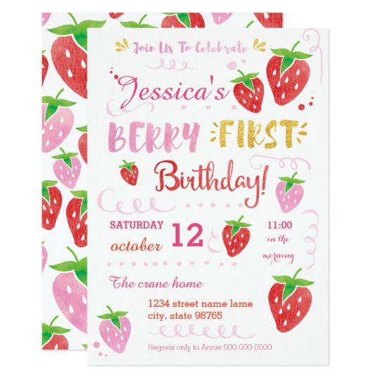 Strawberry Birthday Invitations
 strawberry invitation strawberry birthday invite