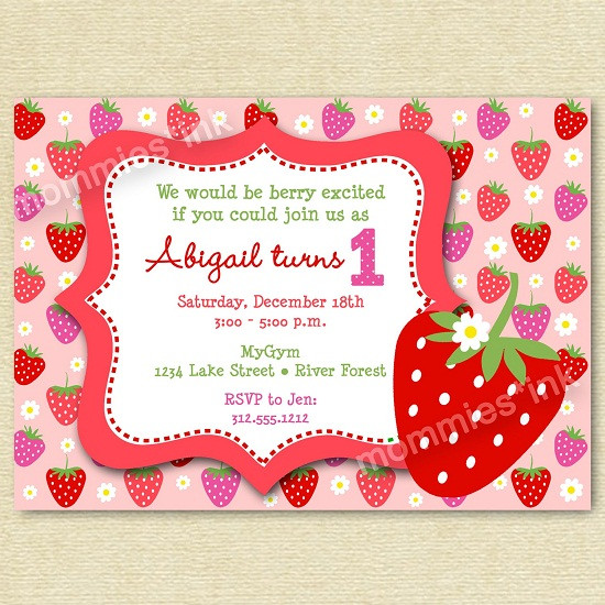 Strawberry Birthday Invitations
 Strawberry Birthday Invitations Ideas – Bagvania