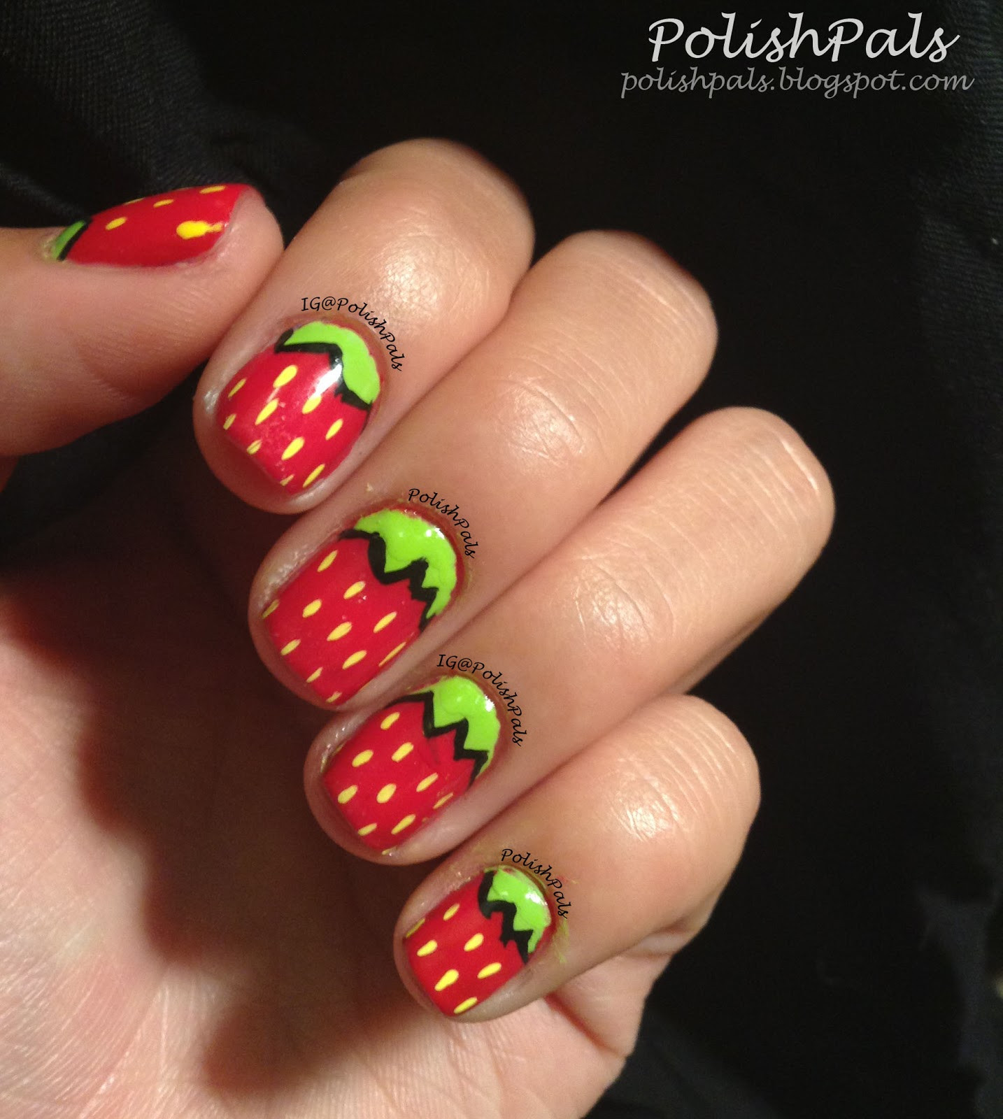 Strawberry Nail Designs
 Polish Pals Strawberry Nail Art Tutorial