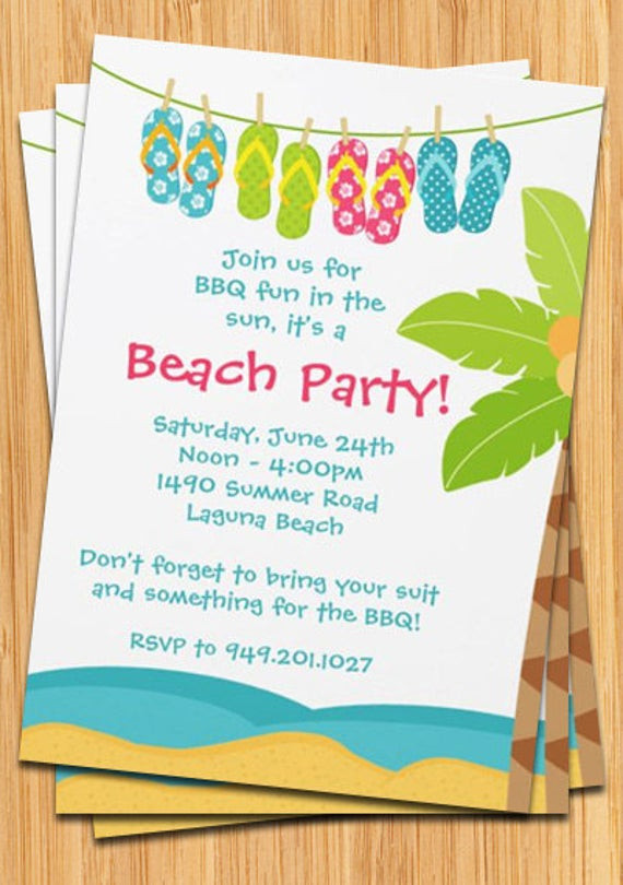 Summer Birthday Party Invitation Ideas
 Summer Beach Party Invitation
