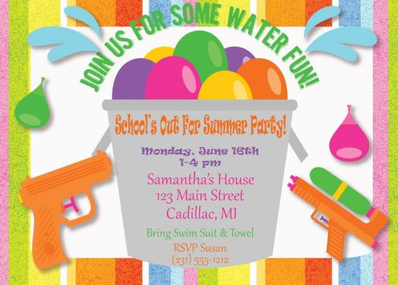 Summer Birthday Party Invitation Ideas
 Kids Party Invitation Kids Summer Party Invitation Kids
