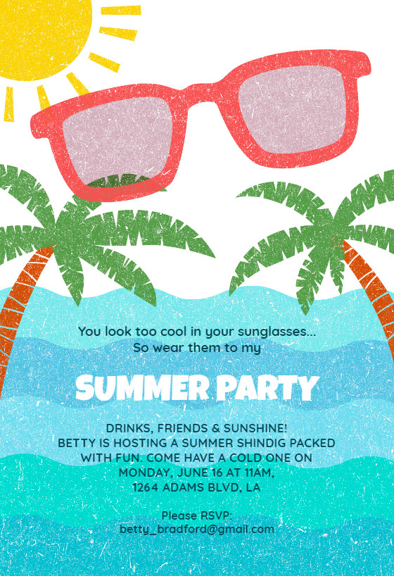 Summer Birthday Party Invitation Ideas
 Looking Cool Pool Party Invitation Template Free