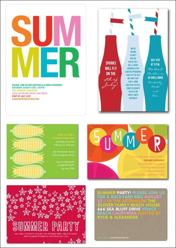 Summer Birthday Party Invitation Ideas
 summer party invitations