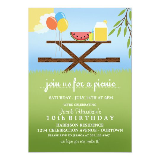 Summer Birthday Party Invitation Ideas
 Summer Picnic Birthday Party Invitations