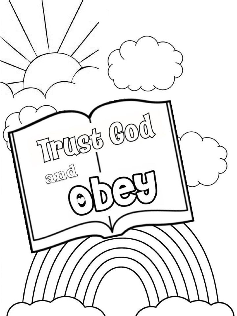 Sunday School Coloring Pages For Toddlers
 Trust and obey coloring page
