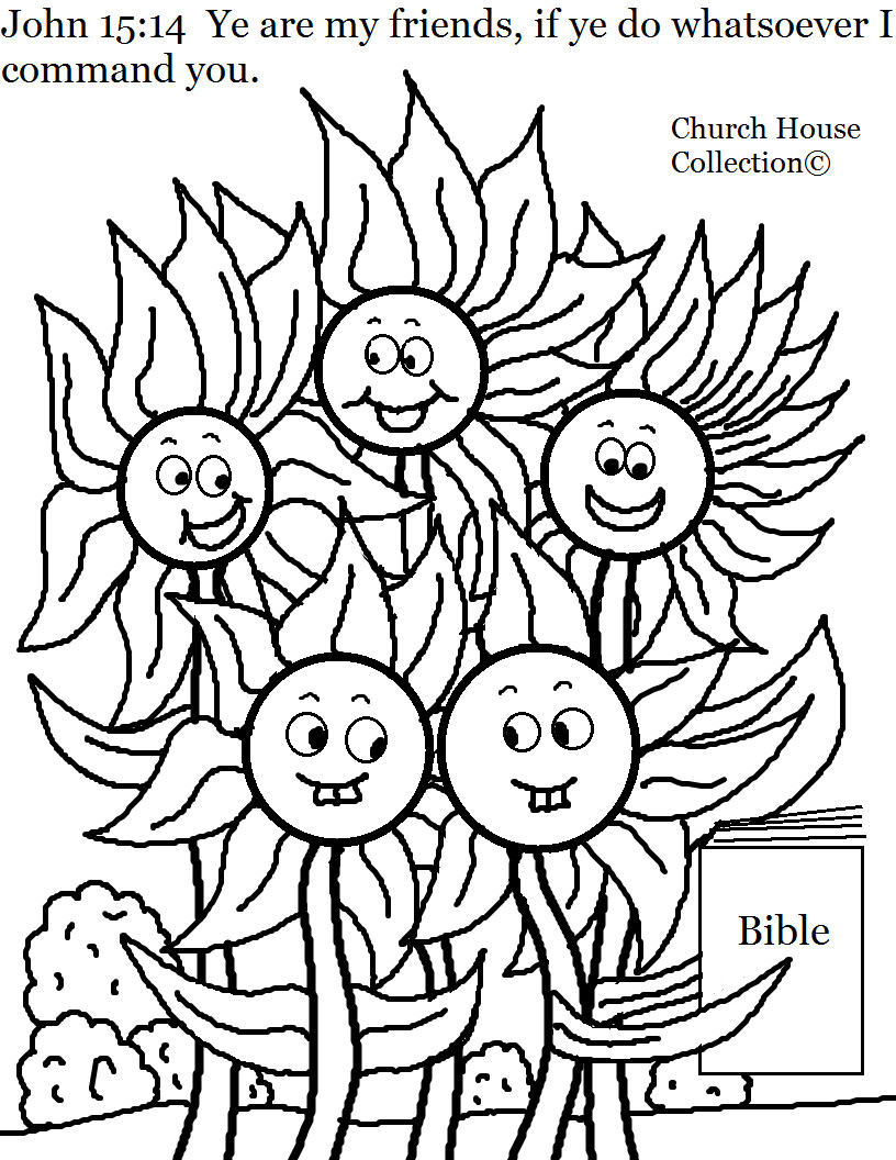 Sunday School Coloring Pages Kids
 Church House Collection Blog Flower Family John 15 14 Coloring Page for Kids in Sunday School