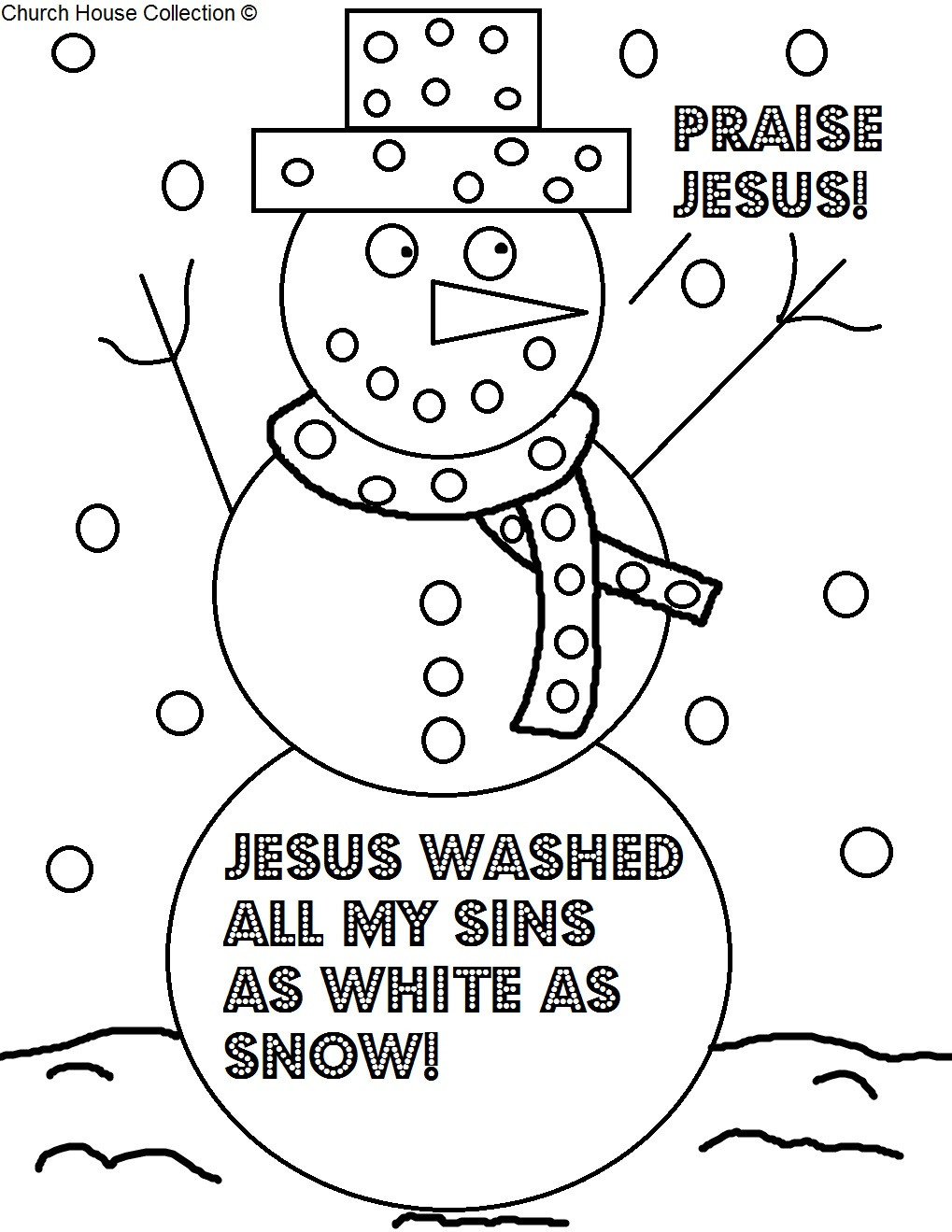 Sunday School Coloring Pages Kids
 Church House Collection Blog Christmas Coloring Page For Sunday School Snowman Praise Jesus