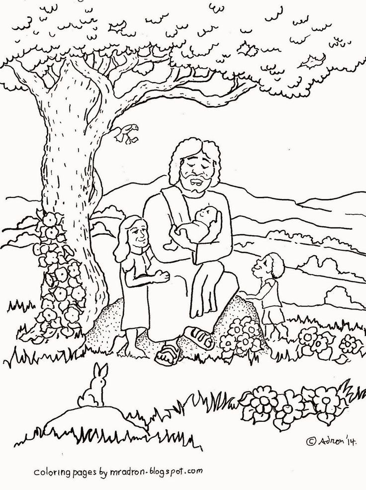 Sunday School Coloring Pages Kids
 Coloring Pages for Kids by Mr Adron Jesus Blesses The Children Free Coloring Page Ma