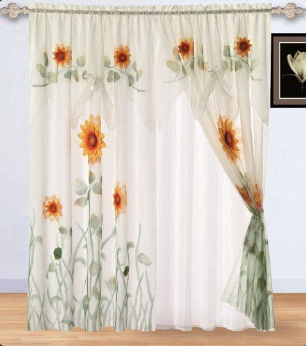 Sunflower Kitchen Curtains
 17 Best images about Home & Kitchen Window Treatments on