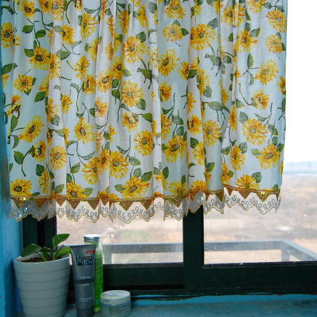 Sunflower Kitchen Curtains
 Sunflowers Kitchen Window Curtain Bathroom Curtain