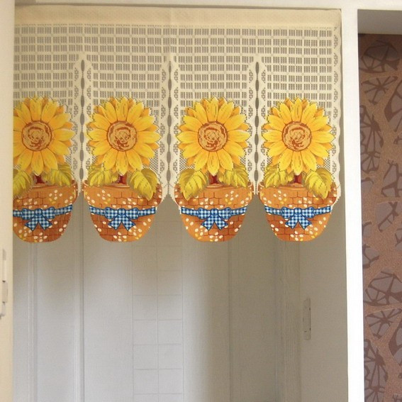 Sunflower Kitchen Curtains
 Sunflower Printting Door Curtain D2926