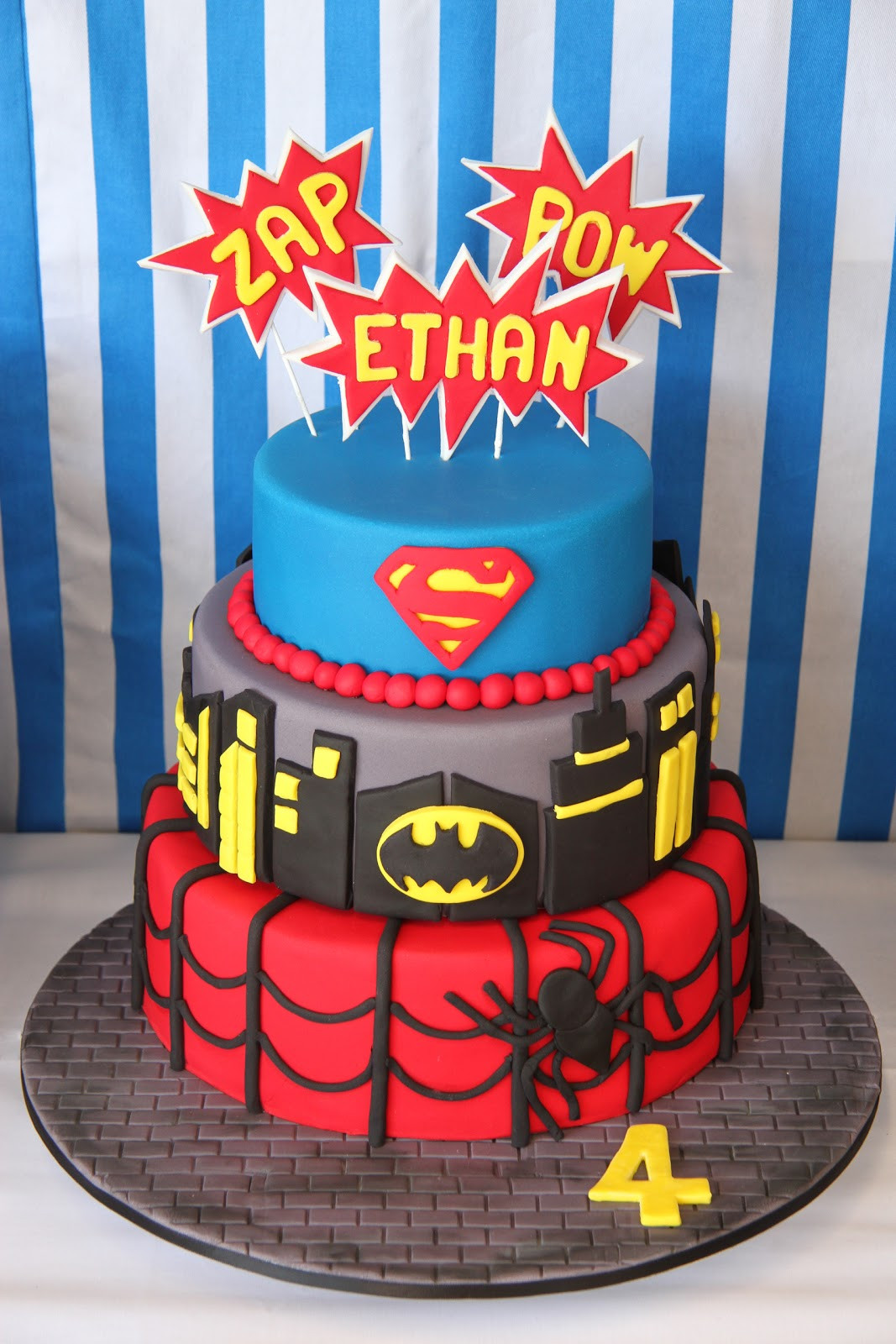 Super Hero Birthday Cake
 Leonie s Cakes and Parties SUPERHERO PARTY