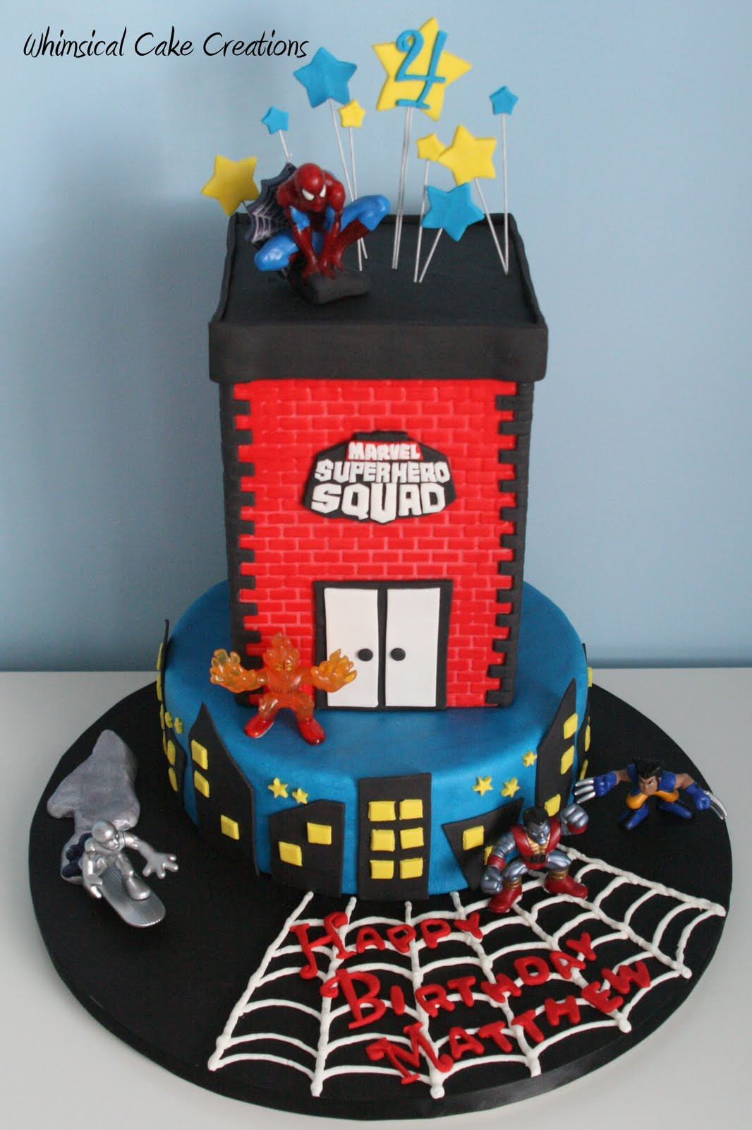 Super Hero Birthday Cake
 WhimsicalCreations Super Hero Squad Birthday Cake