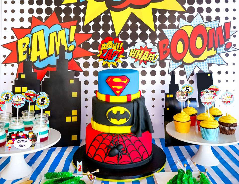 Super Hero Birthday Party
 Superhero Boy Birthday "William s Pow erful
