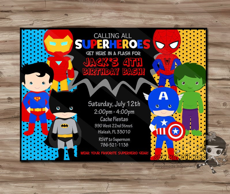 Superhero Birthday Invitation
 SUPERHERO Invitation Superhero Invitation Superhero Invitation
