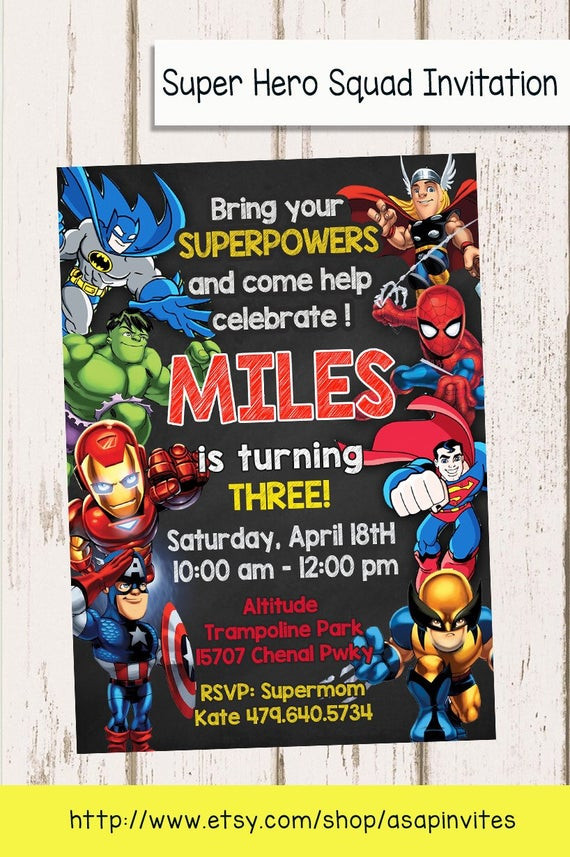 Superhero Birthday Invitation
 Superheroes Superhero Birthday Party Avengers Super Hero