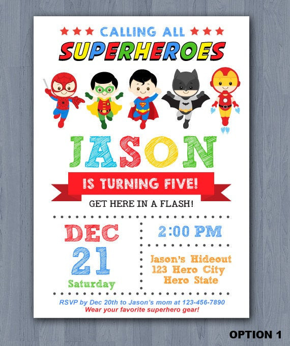 Superhero Birthday Invitation
 Superhero Birthday Invitation Superhero Invitation