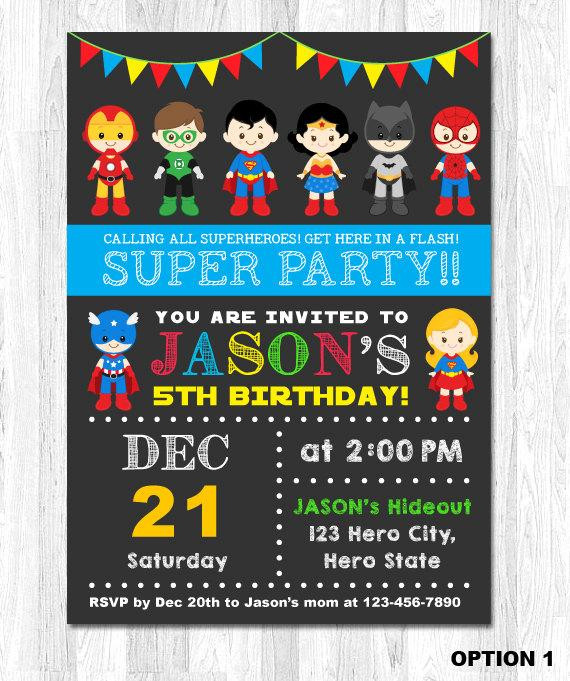 Superhero Birthday Invitation
 Superhero Birthday Invitation Superhero Boy by KidzParty