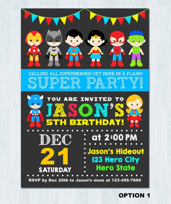 Superhero Birthday Invitation
 Superhero Invitation Superhero Birthday Invitation Superhero