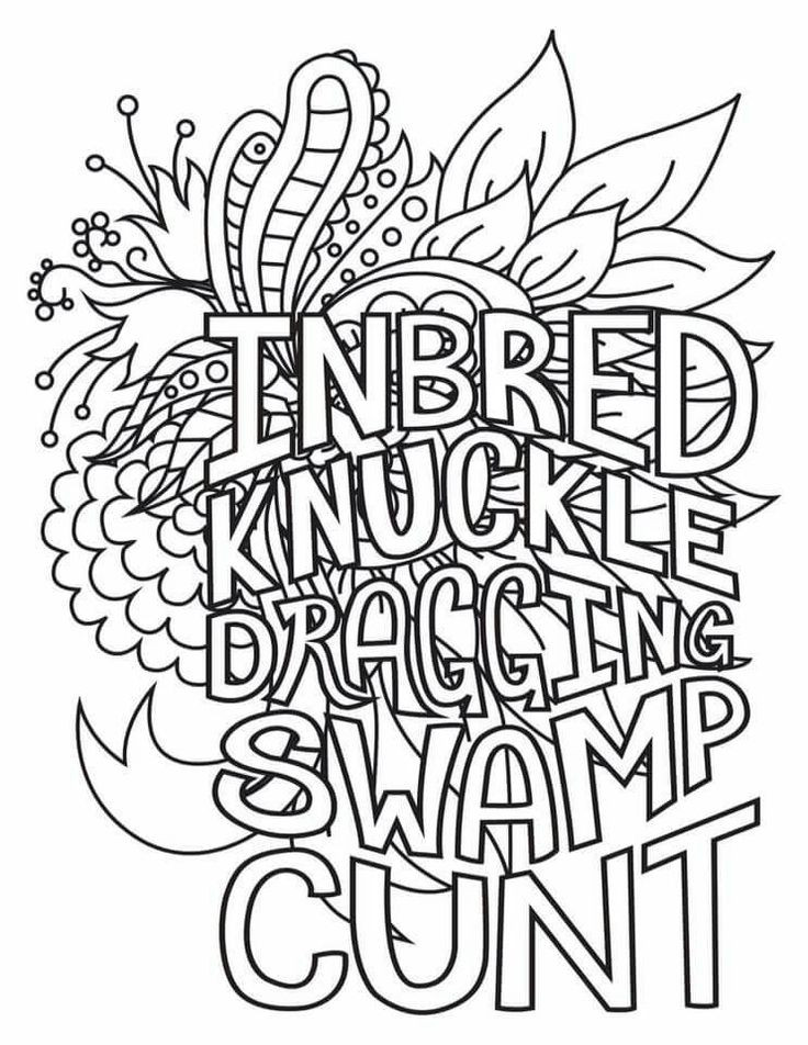 Swear Word Coloring Pages Printable Free
 Swear Word Printable Adult Coloring Pages Sketch Coloring Page