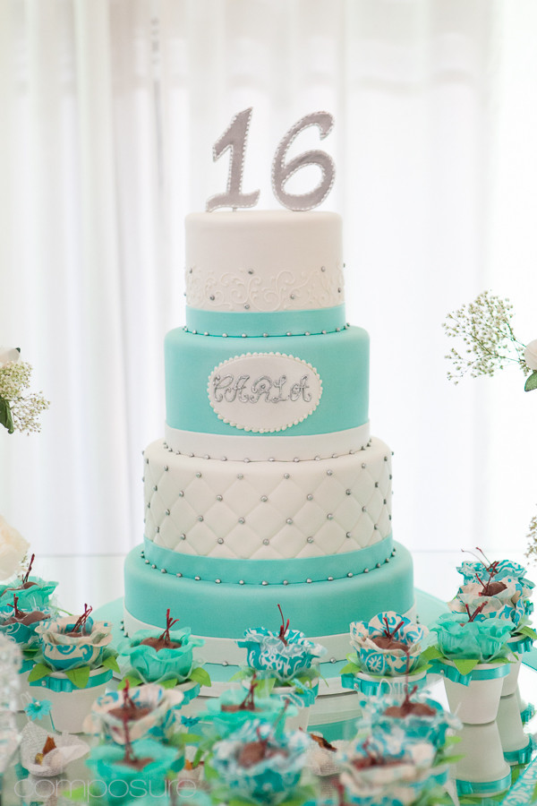 Sweet 16 Birthday Cakes
 Blooming Table Tiffany Blue Sweet 16