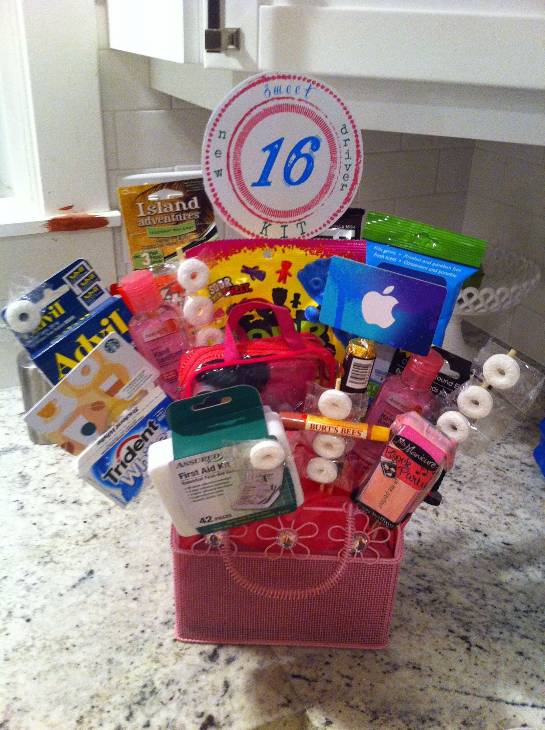 Sweet 16 Gift Ideas Girls
 Great way to celebrate sweet 16 New Driver Gift bouquet Includes everything a new driver needs
