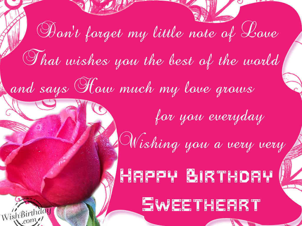 Sweet Birthday Quote
 Happy Birthday Sweetheart s and for