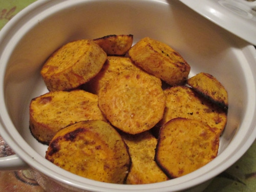 Sweet Potato Slices
 Delicious Oven Roasted Sweet Potato Slices with ThymeLearn