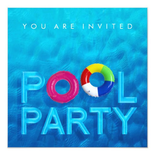 Swim Pool Party Ideas
 Summer Swimming Pool Party invitation