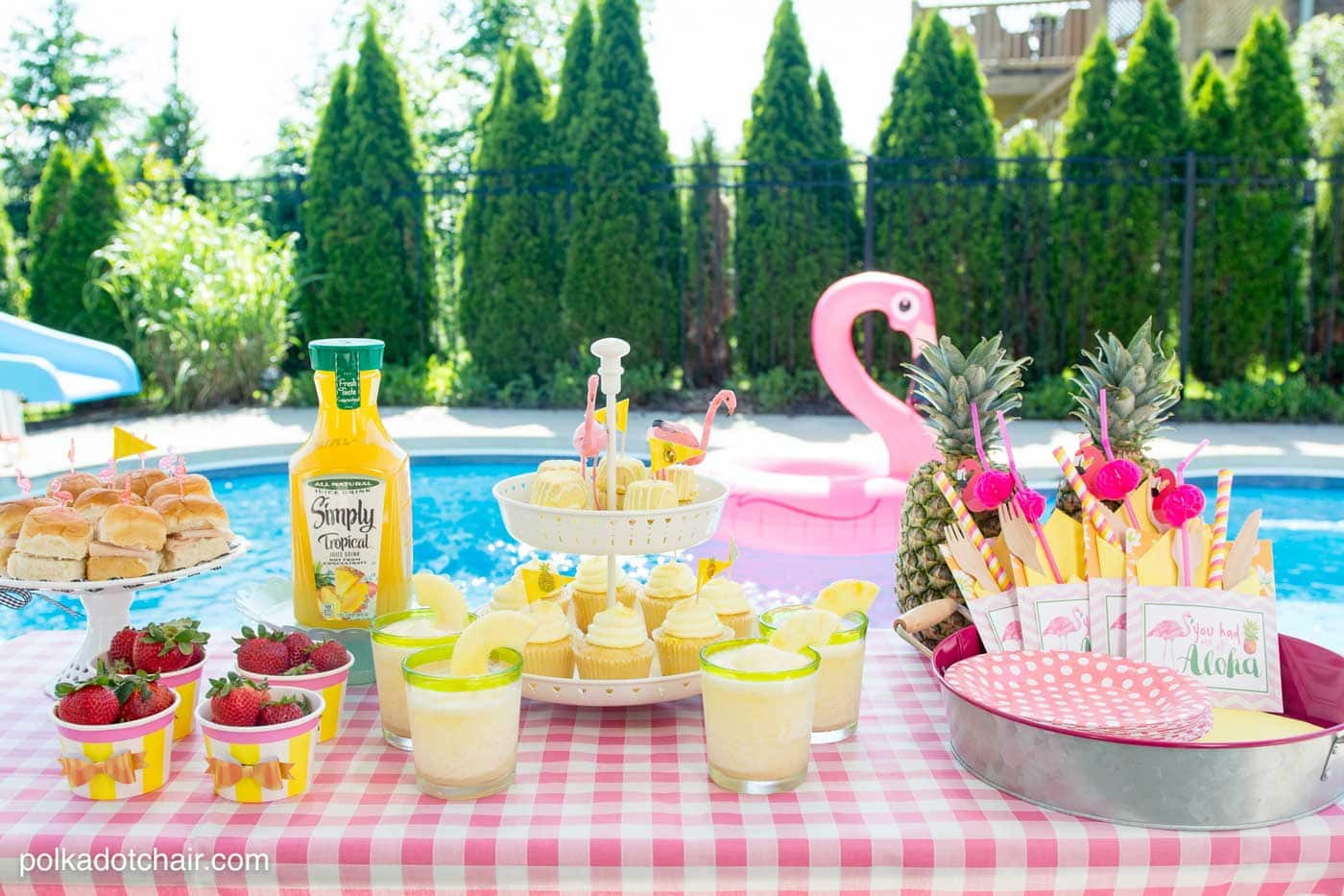 Swimming Pool Party Ideas
 Summer Backyard Flamingo Pool Party Ideas The Polka Dot