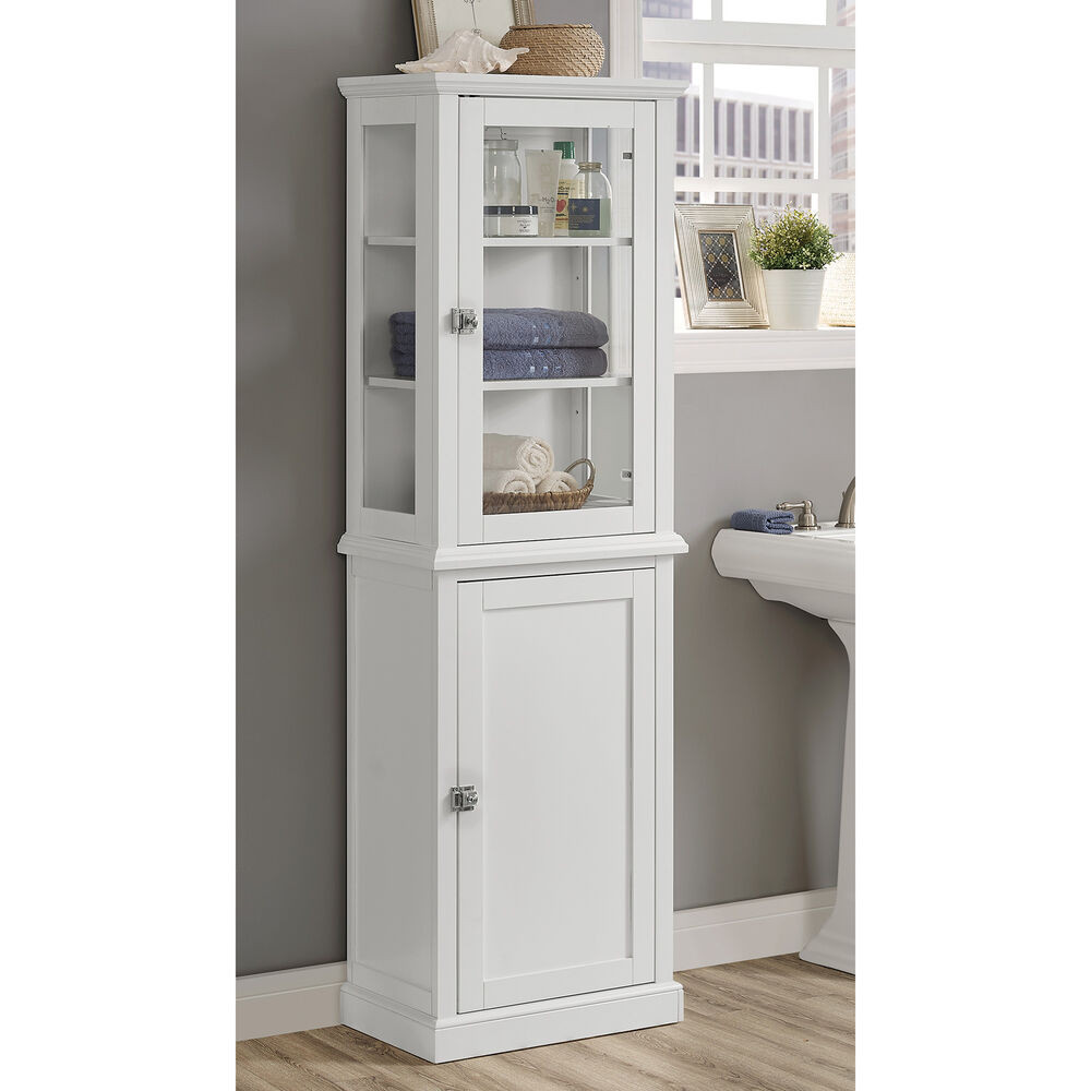 Tall Bathroom Storage Cabinets
 Scarsdale Tall Home Bathroom Wood Storage Cabinet Shelf