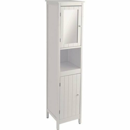 Tall Bathroom Storage Cabinets
 TALL WHITE WOODEN BATHROOM CABINET STORAGE UNIT MIRRORED