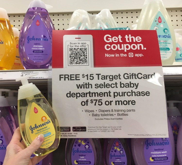 Target Com Kids Gifts
 $15 Gift Card with $75 Baby Care Purchase