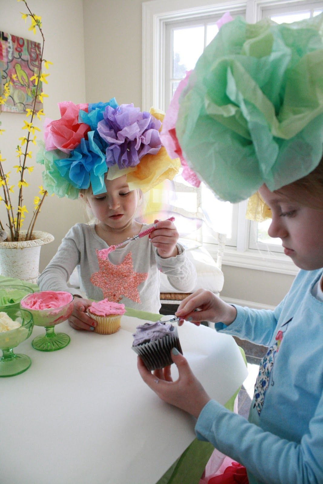 Tea Hat Party Ideas
 Little girl tea party hats these would be so cute to
