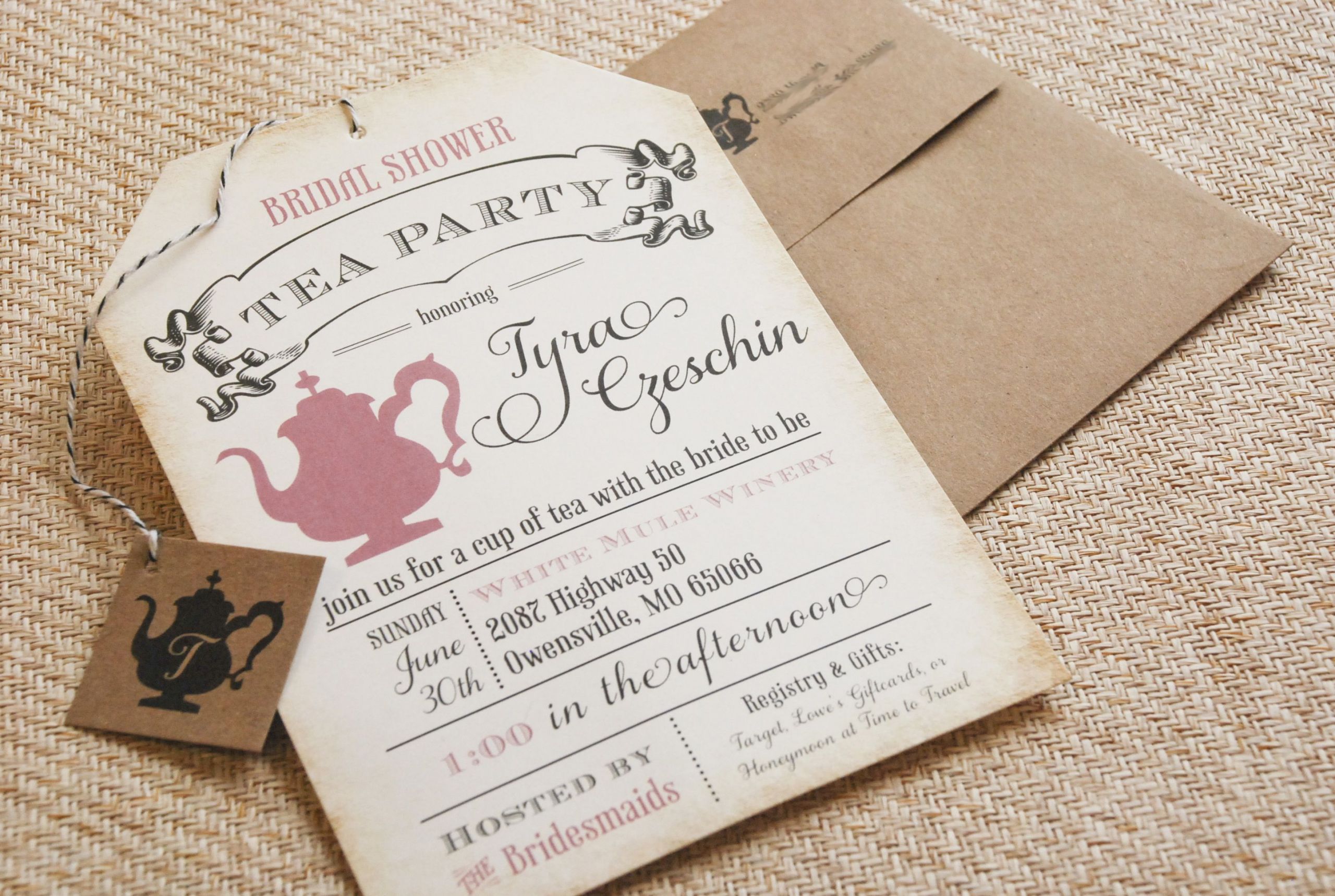 Tea Party Invite Ideas
 Bridal shower tea party invitations bridal shower tea