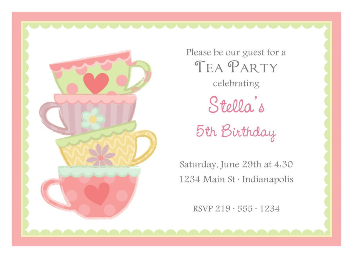 Tea Party Invite Ideas
 Free Afternoon Tea Party Invitation Template in 2019
