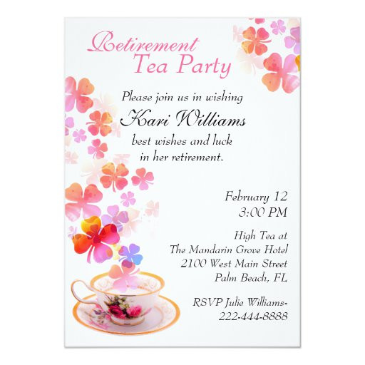 Tea Party Invite Ideas
 Stylish La s Retirement Tea Party Invitation