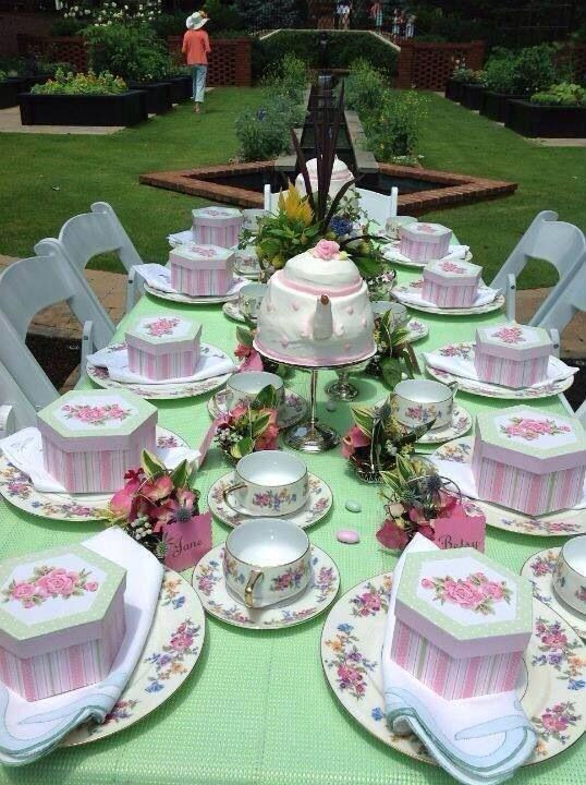 Tea Party Table Ideas
 Pin en Cakes and party